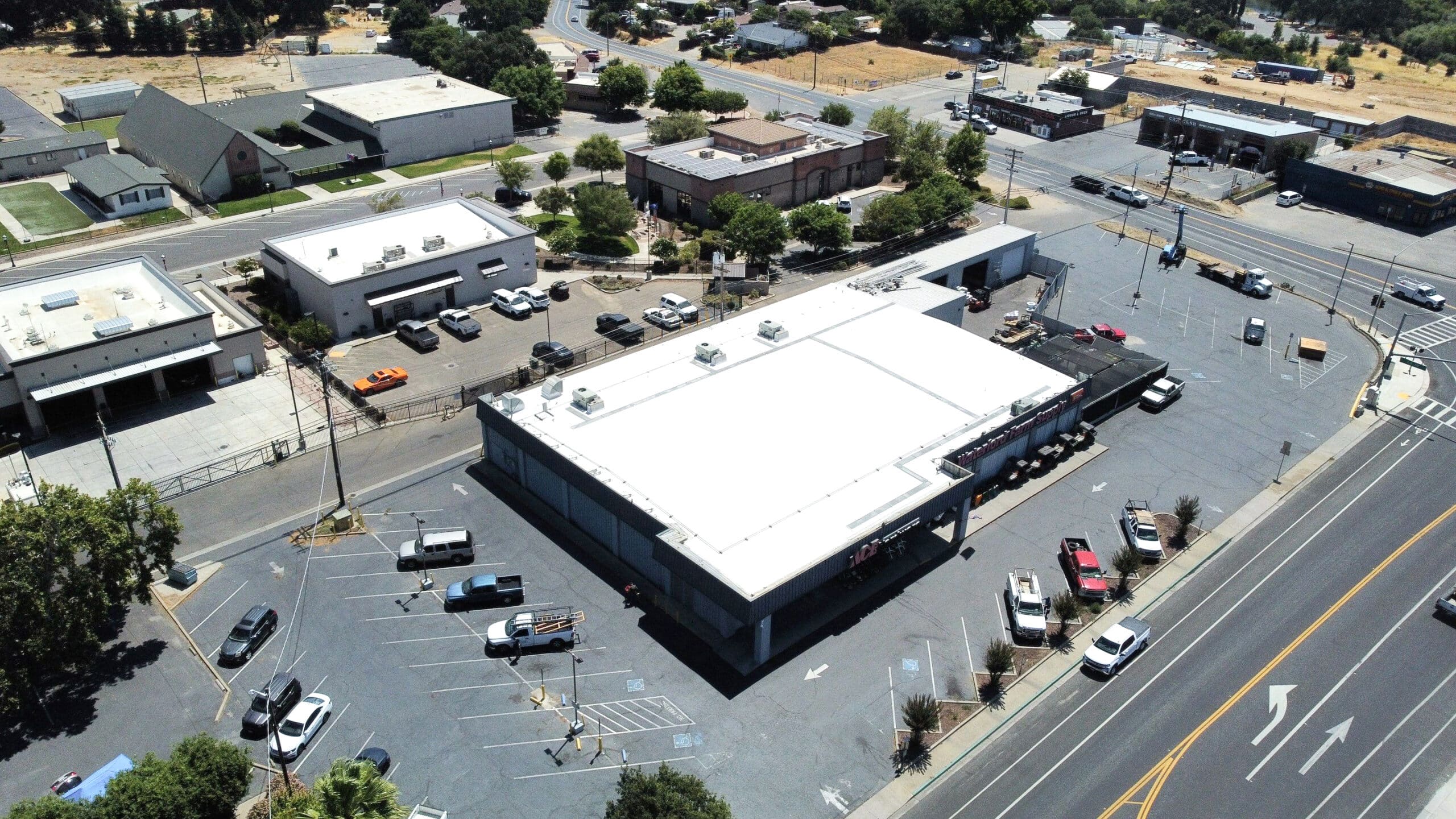 TPO Flute Fill Metal Retrofit Roof Installation Modesto CA
