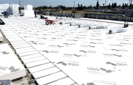 TPO-flute-fill-metal-retrofit-roofing-system-Carlisle-60-milroofing-contractors-in-modesto-ca-Modesto- (1) TPO Flute Fill Metal Retrofit Roof Installation Modesto CA