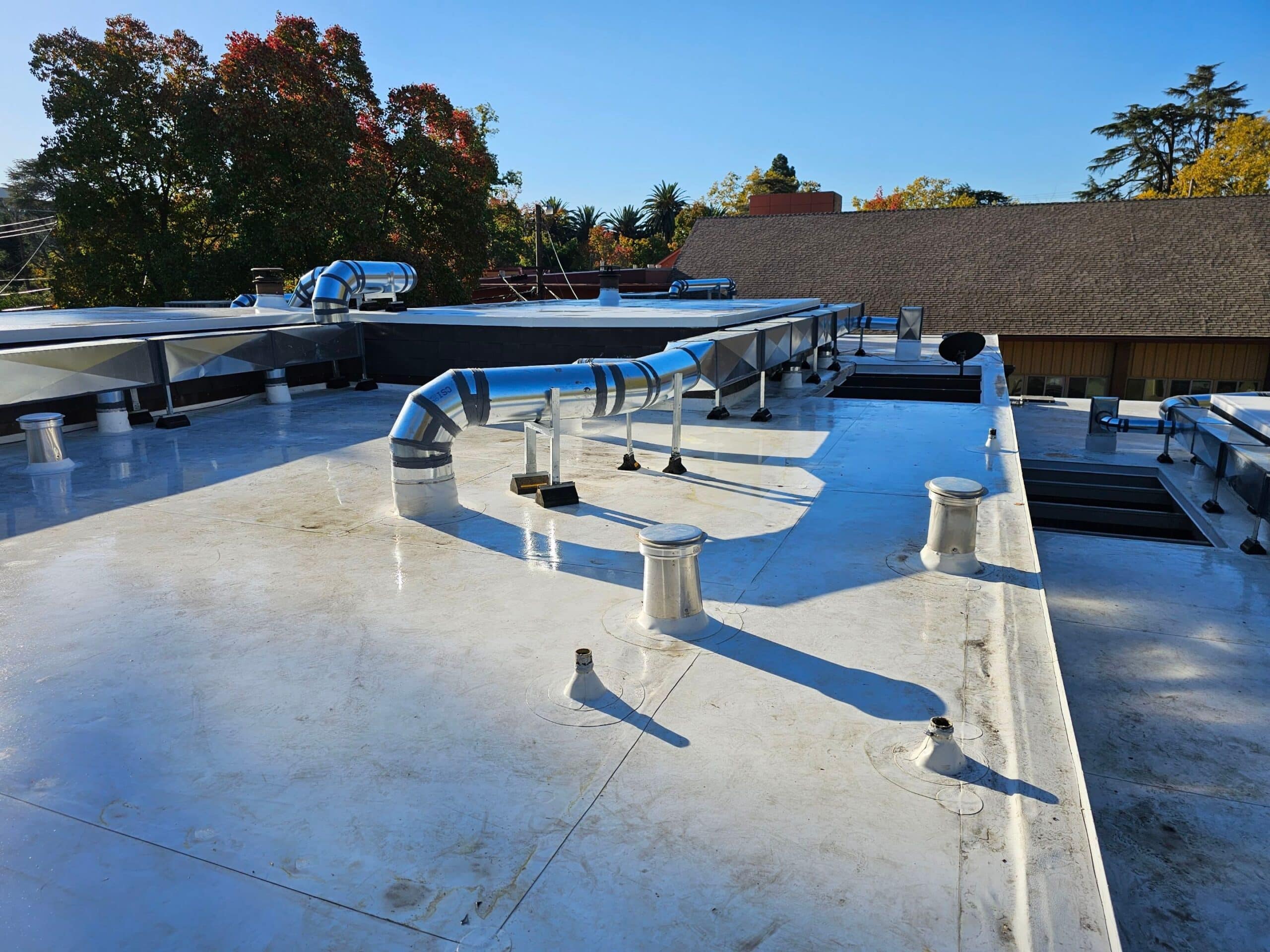 Commercial Roof Replacement, 60 Mil Carlisle TPO Overlay, Sacramento CA, Peterson Roofing, flat roof replacement, commercial roofing contractor Sacramento
