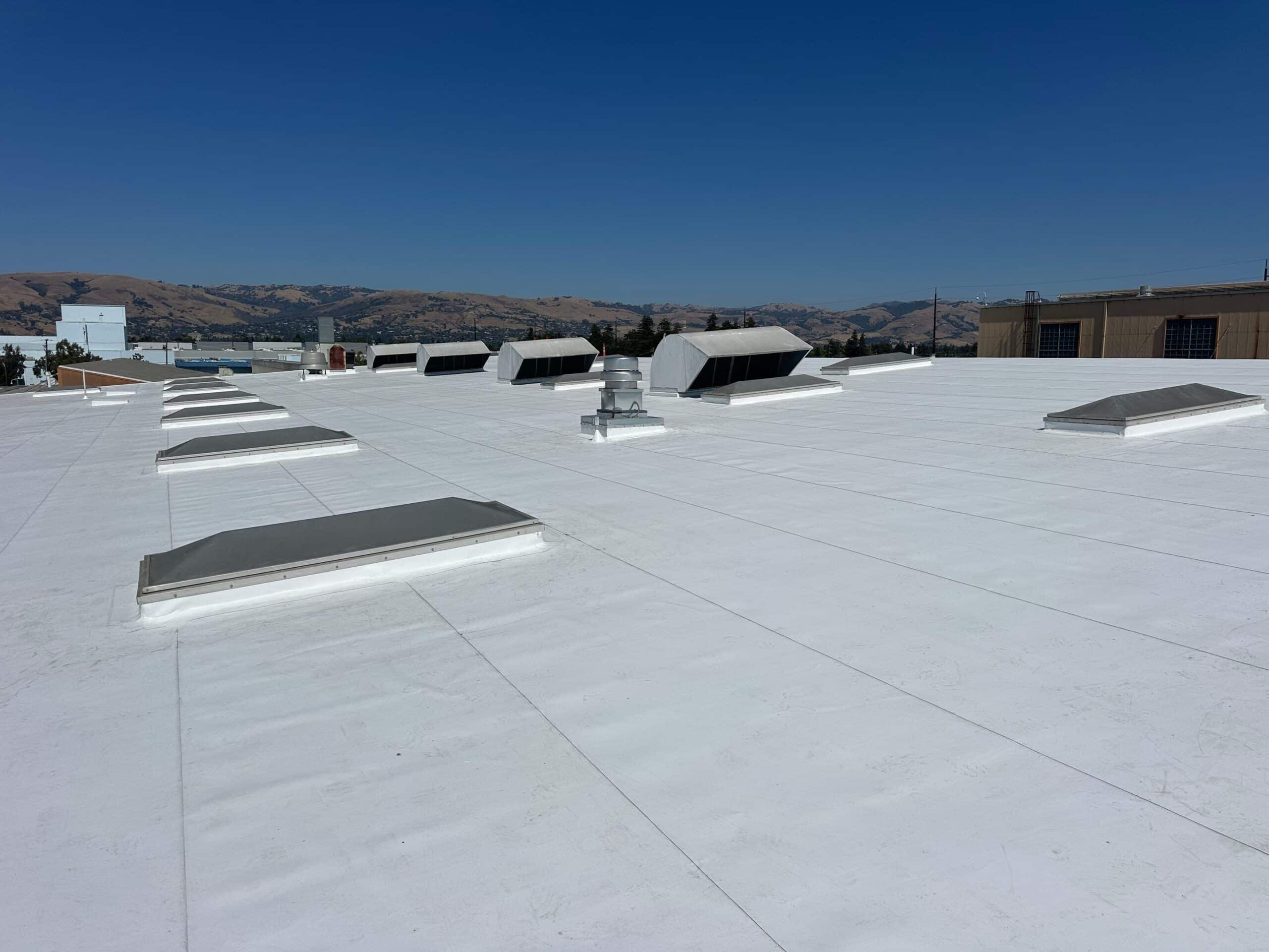 Commercial Roof Replacement, 60 Mil TPO Flute Fill Single-Ply Retrofit System, San Jose CA, Peterson Roofing, flat roof replacement, commercial roofing contractor San Jose