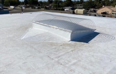 Commercial Roof Replacement, EPDM Full Tear-Off, 60 mil Carlisle Single-Ply TPO Roofing System, Skylight Fabrication and Installation, Stockton CA