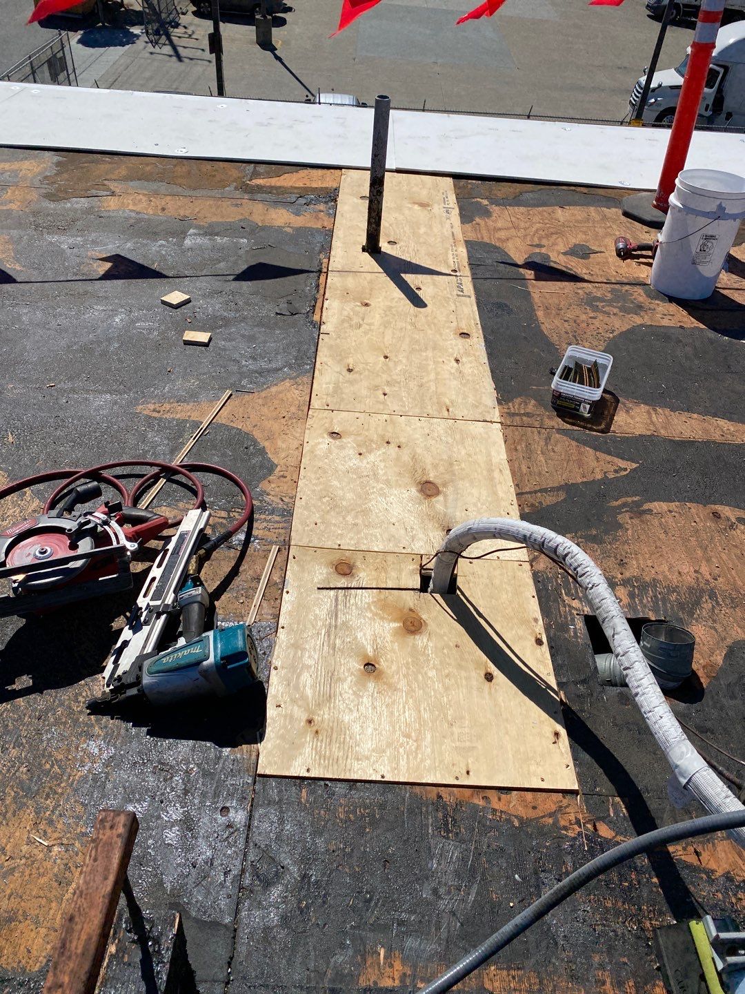 Commercial Roof Replacement, Full Tear-Off, Plywood Deck Replacement, Dry Rot Repair, TPO, Single-Ply Roofing System, San Francisco CA, (7) Commercial Roof Replacement, Full Tear-Off, Plywood Deck Replacement, Dry Rot Repair, TPO, Single-Ply Roofing System, San Francisco CA, Peterson Roofing, commercial roofing contractor San Francisco, commercial TPO roofing system, insulation and cover board installation