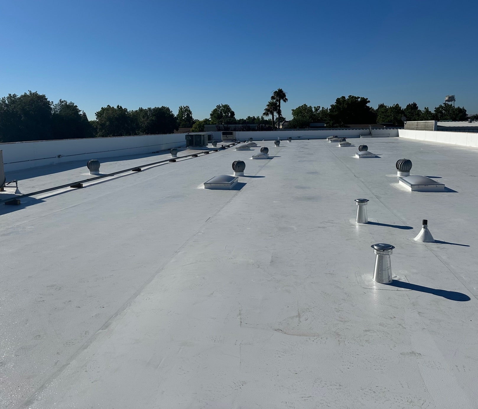 Commercial Roof Replacement, Full Tear-Off and Dry Rot Repair, 60 mil Carlisle TPO, TPO Roofing System Installation, Brentwood CA, Peterson Roofing, , flat roof replacement, commercial roofing contractor Brentwood