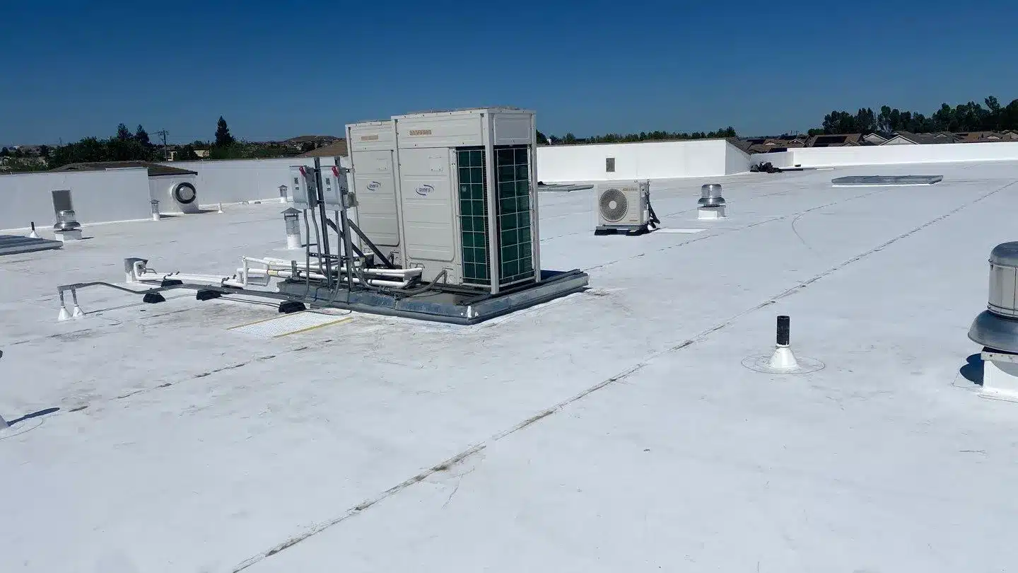 Commercial TPO roof replacement services in Brentwood CA by Peterson Roofing providing energy-efficient roofing systems, professional installation, and long-lasting protection for commercial properties